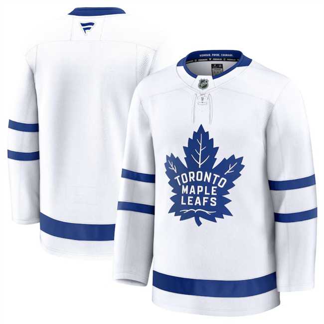 Mens Toronto Maple Leafs Blank White 2024-25 Away Stitched Hockey Jersey Dzhi